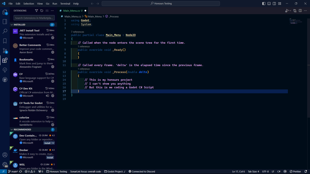 Godot C Sharp Editing within VSC