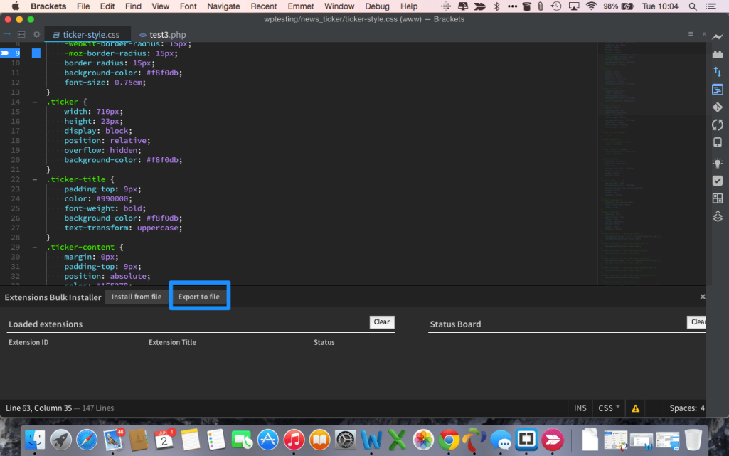 Brackets Export Extensions
