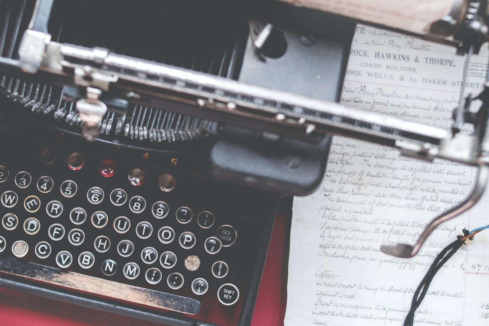 photo of black typewriter - business letterhead