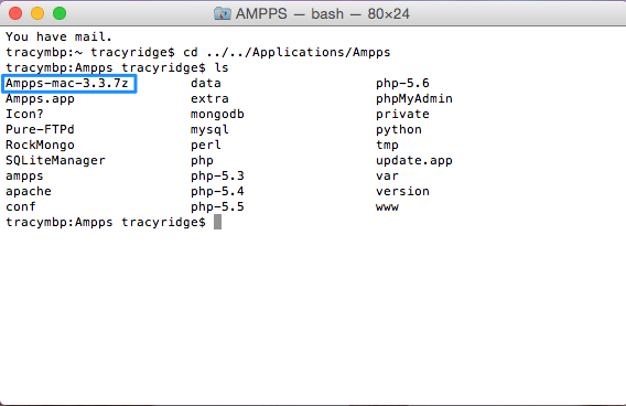 Screenshot of Mac Terminal