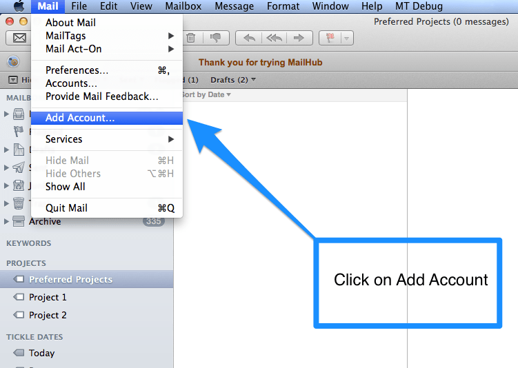 Apple Mail  - Add Account