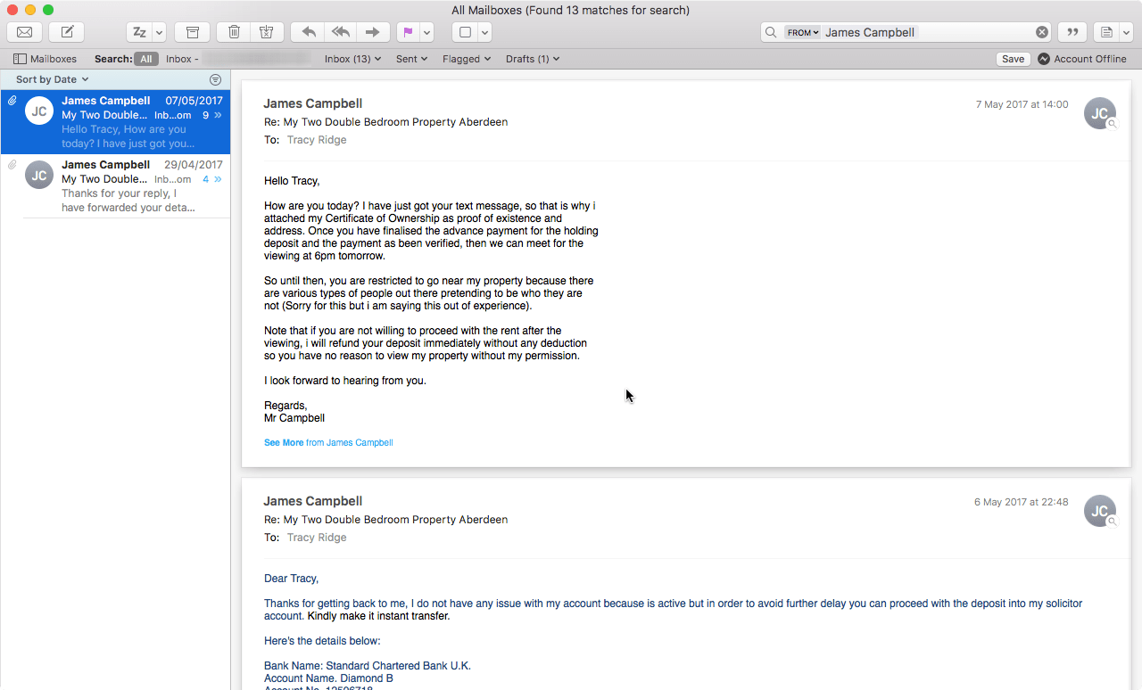 Apple Mail Interface