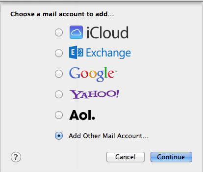 Add Other Mail Account