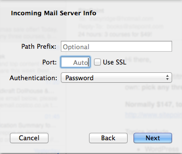 IMAP Settings - Other Info