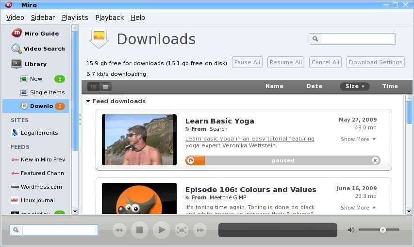 Miro Internet TV Manager