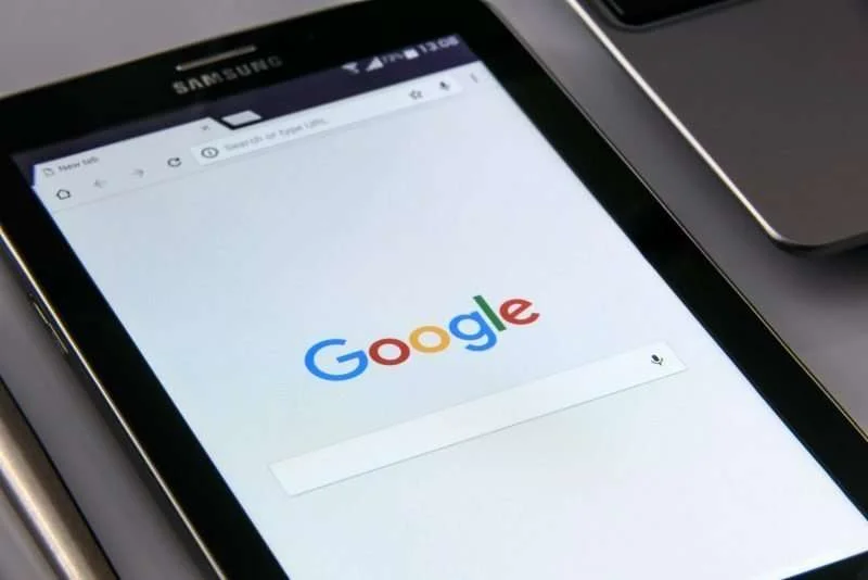 Google Web Page on tablet 