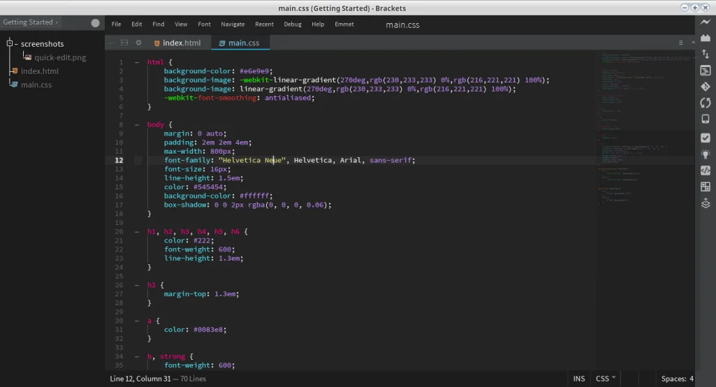 Brackets On linux