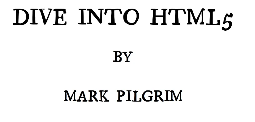 Dive Into HTML5