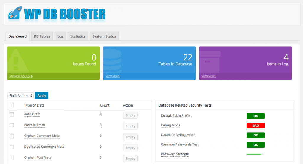 WP DB Booster WordPress Plugin Screenshot