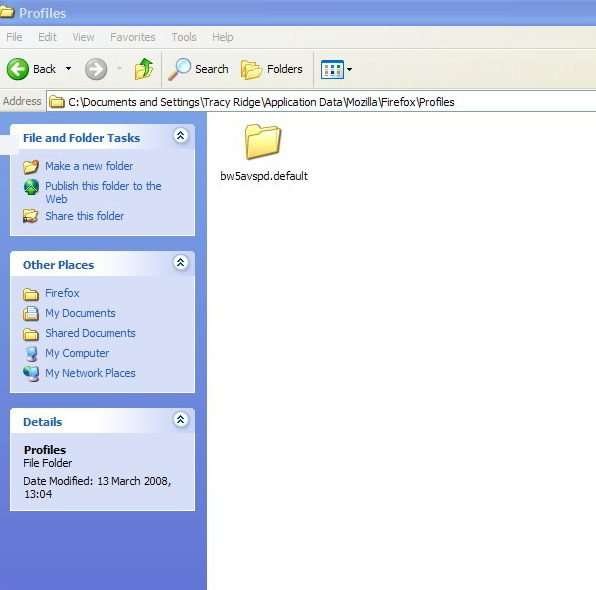 Windows XP Firefox directory