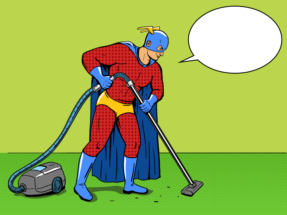 Comic Book Cleaner Cleaning The Floor